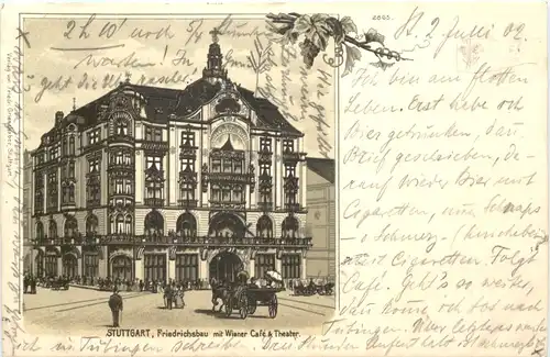 Stuttgart - Friedrichsbau mit Wiener Cafe - Litho -680192