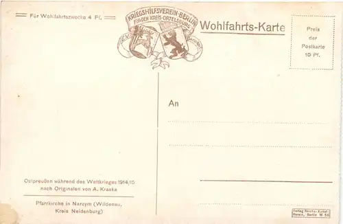 Pfarrkirche in Narzym Wildenau - Ostpreussen -680552