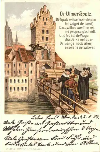 Ulm - Der Ulmer Spatz - Litho -680760