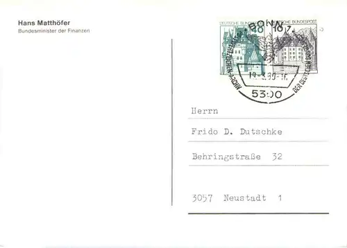 Hans Matthöfer - Bundesminister -680456