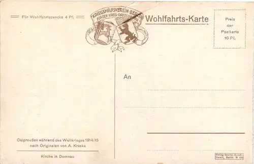 Kirche in Domnau - Ostpreussen -680556