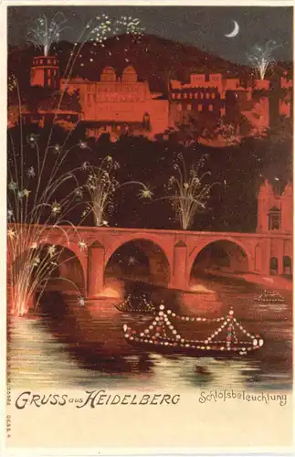 Gruss aus Heidelberg - Litho -680772