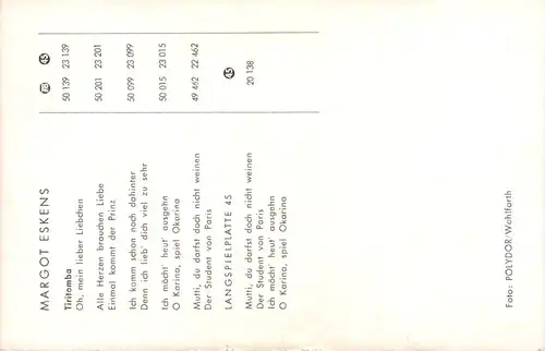 Margot Eskens - Sänger -680896