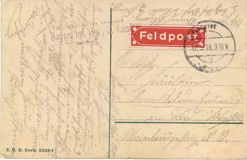 Blumen - Feldpost Bayer. Inf. Regiment -681098