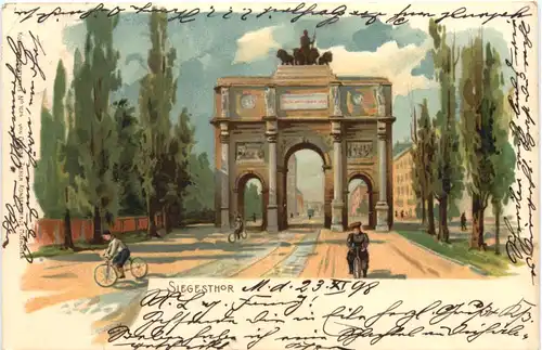 München - Siegesthor - Litho -681114