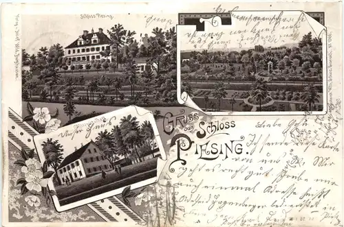 Gruss aus Schloss Piesing - Litho - Haiming -681128