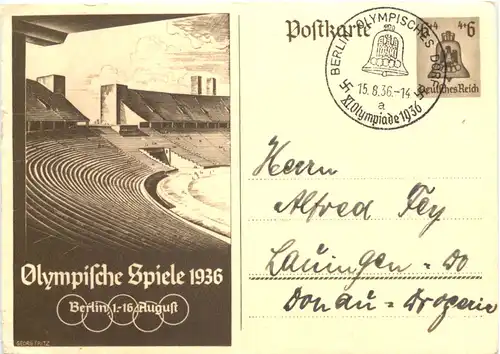 Berlin - Olympische Spiele 1936 - Ganzsache -681316