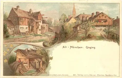 Alt München - Giesing - Litho -681472