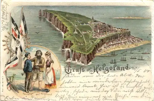 Gruss aus Helgoland - Litho -681580