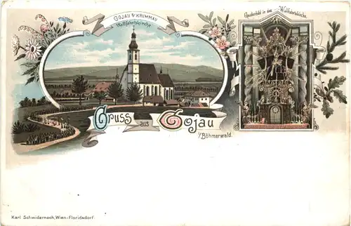 Gruss aus Gojau im Böhmerwald - Litho -664456