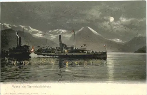 Abend am Vierwaldstättersee - Dampfer Uri -681804