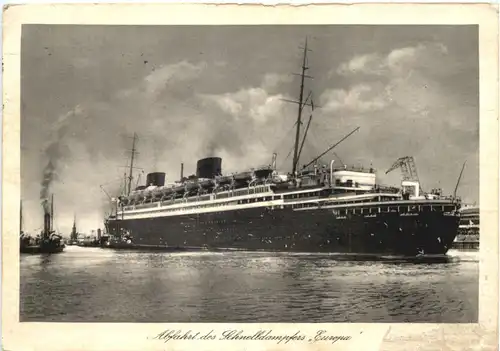 Abfahrt des Schnelldampfers Europa -681866