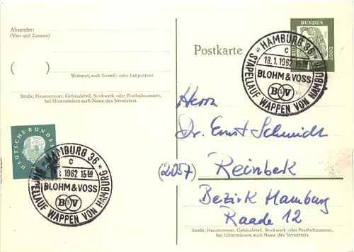 MS Wappen von Hamburg - Stempel Stapellauf -682438