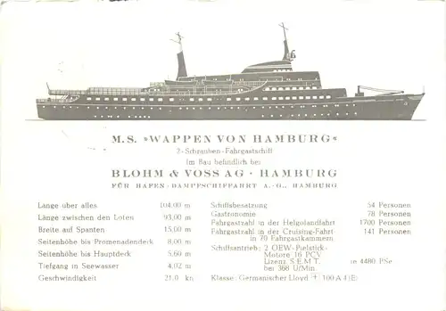 MS Wappen von Hamburg - Stempel Stapellauf -682434