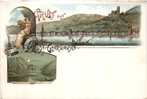 Gruss aus St. Goarshausen - Litho -682422