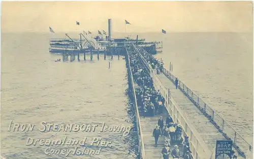 Coney Island - Iran Steamboat leaving Dreamland Pier -682452