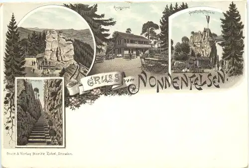 Gruss vom Nonnefelsen - Litho - Jonsdorf -683160