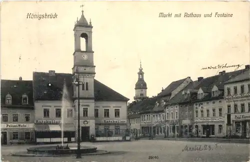 Königsbrück - Markt mit Rathaus -684004