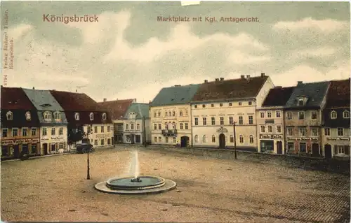 Königsbrück - Marktplatz mit Kgl. Amtsgericht -684088