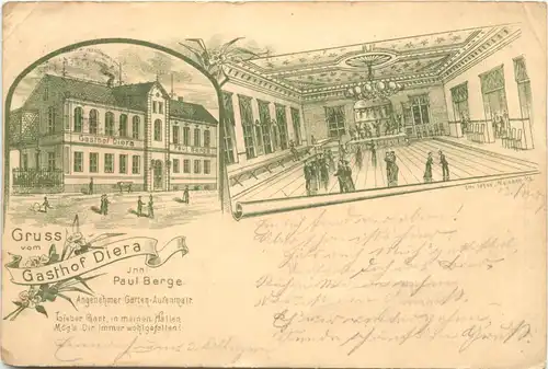 Meissen - Gruss com Gasthof Diera - Litho -684304