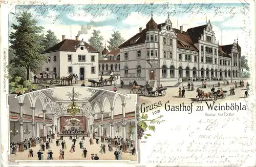 Gruss vom Gasthof zu Weinböhla - Litho -684194