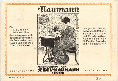 Meissen - Naumann Nähmaschinen Dresden - Litho -684228