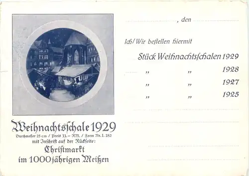 Meissen - Christmarkt Weihnachtsschale 1929 -684302