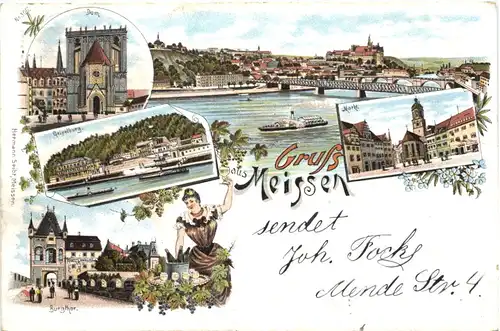 Gruss aus Meissen - Litho -684226