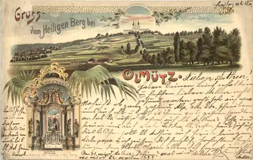 Gruss vom Heiligen Berg bei Olmütz - Litho -664602