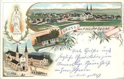 Gruss aus Philippsdorf - Litho - Georgswalde -664678