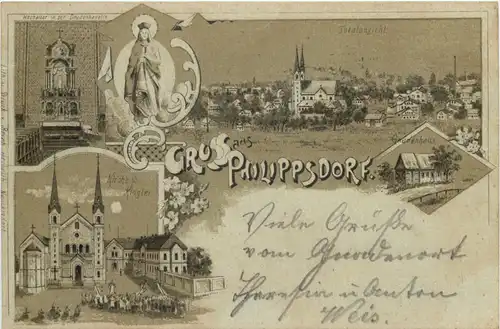 Gruss aus Philippsdorf - Litho - Georgswalde -664676