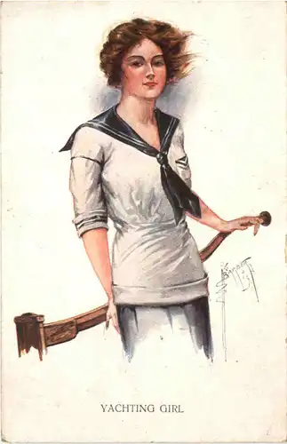 Künstler Ak Barber - Yachting Girl -685060