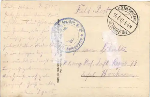 Soldatenfriedhof bei Cernay - Feldpost 10 Ersatz Div -685048