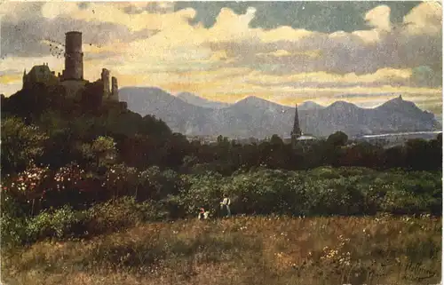 Künstler Ak H. Hoffmann - Ruine Godesberg -685018