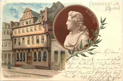 Frankfurt - Göthe Haus - Litho -685136