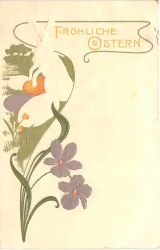 Ostern - Jugendstil - Prägekarte -685260