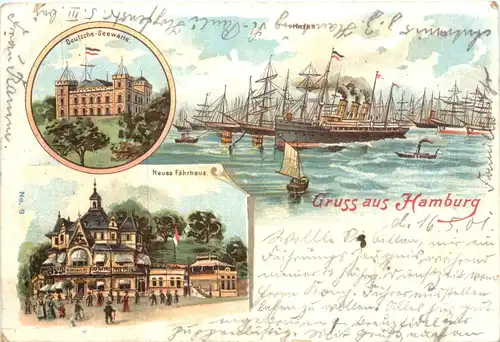 Gruss aus Hamburg - Litho -685404