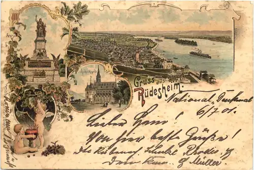 Gruss aus Rüdesheim - Litho -685422