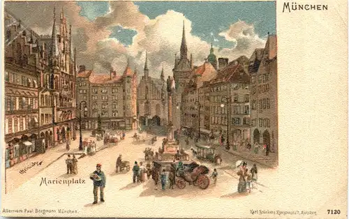 München - Marienplatz - Litho -685508