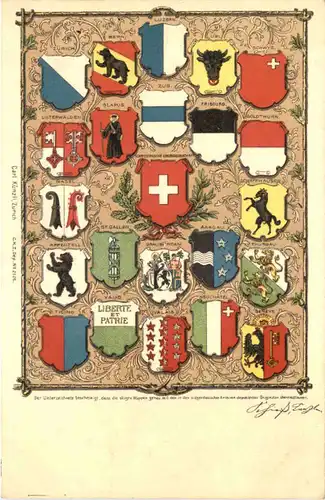 Schweiz - Kantonswappen - Litho -685664