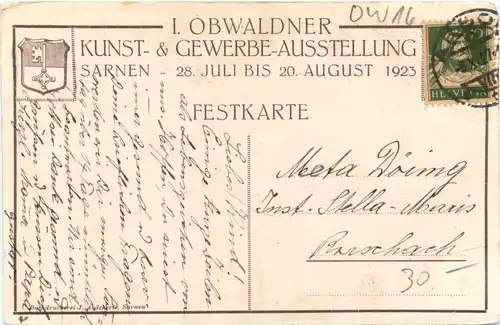 Sarnen - 1. Obwaldner Kunst & Gewerbe Ausstellung 1923 -685706