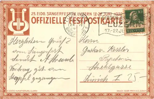 Luzern - Eidg. Sängerfest 1922 -685790