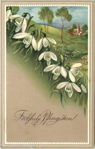 Pfingsten - Prägekarte -685954