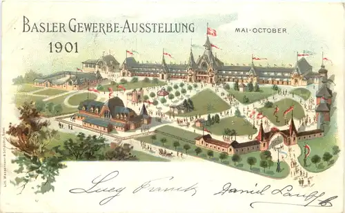 Basel - Gewerbe Ausstellung 1901 - Litho -685856
