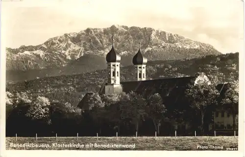 Benediktbeuern, Klosterkirche mit Benediktenwand -547194