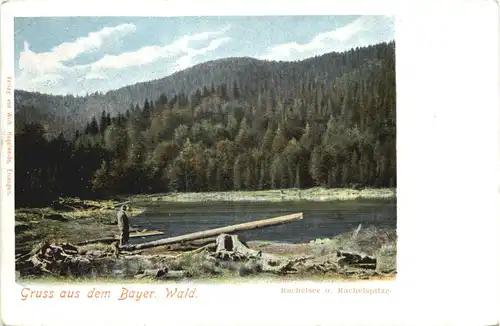 Gruss aus dem Bayer. Wald , Rachelsee und Rachelspitze -547360