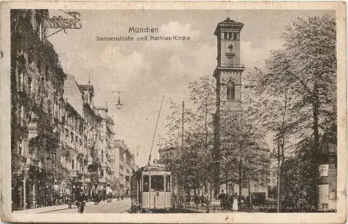 München, Sonnenstrasse und Mathias-Kirche -548232