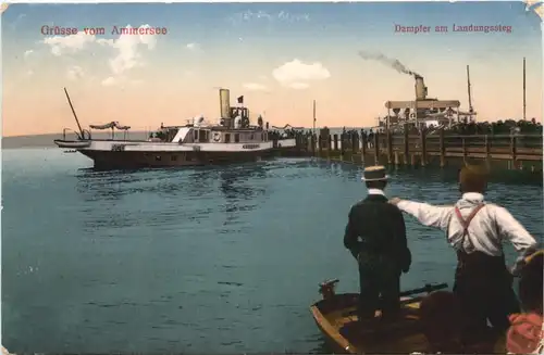 Ammersee, Grüsse, Dampfer am Landungssteg -548502