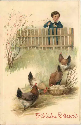 Ostern - Hühner - Prägekarte -686184