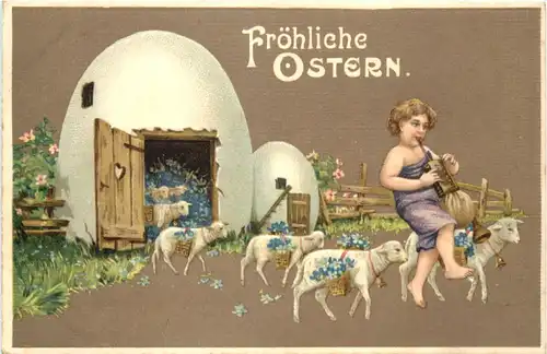 Ostern - Lamm - Prägekarte -686262